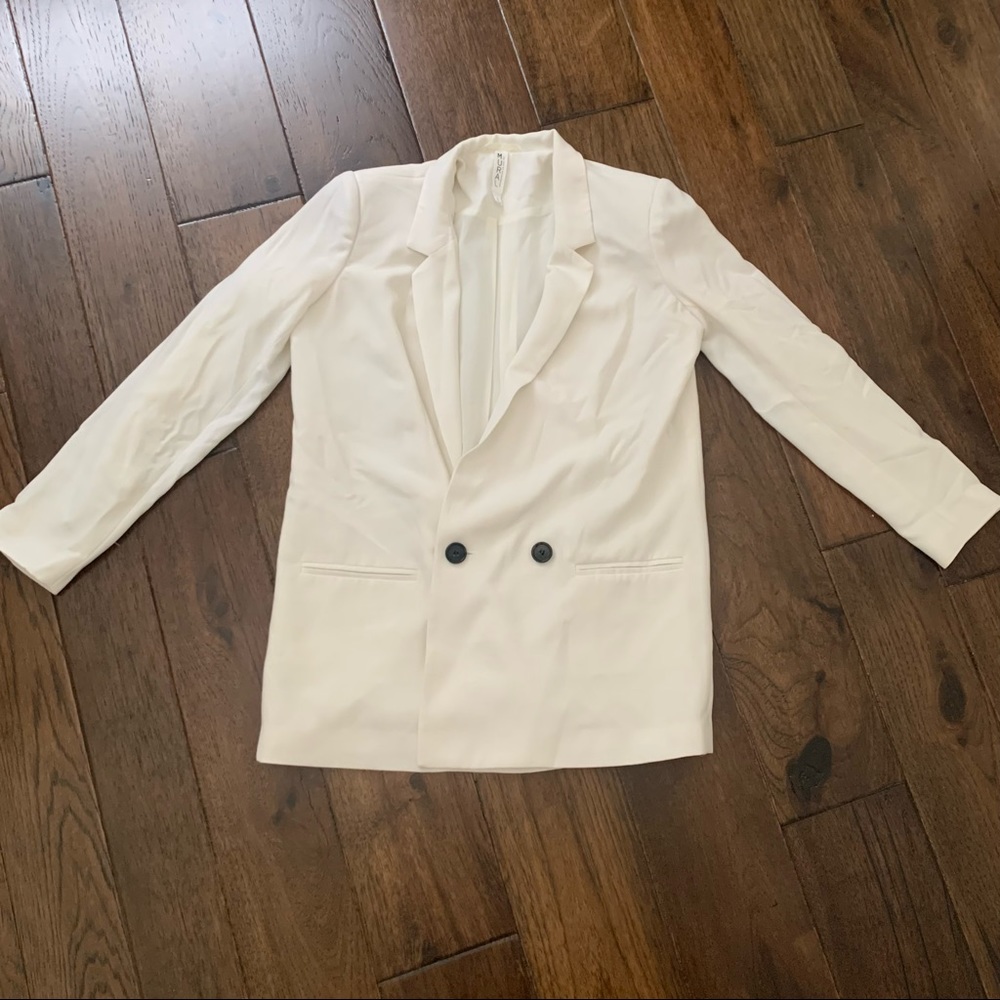Mural White Blazer